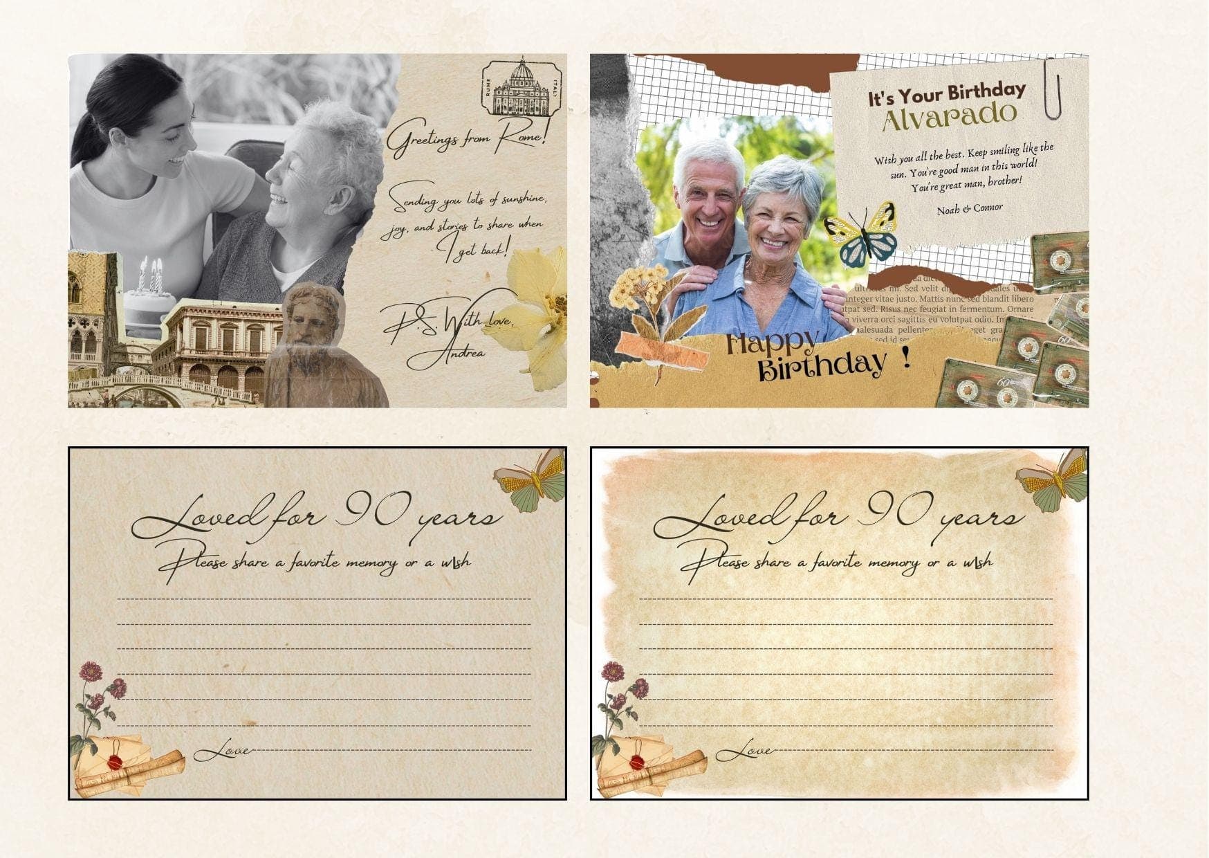 Rustic Birthday Card | Print on Kraft Paper | Instant Download | Share a Memory & Wish Sign - view 3