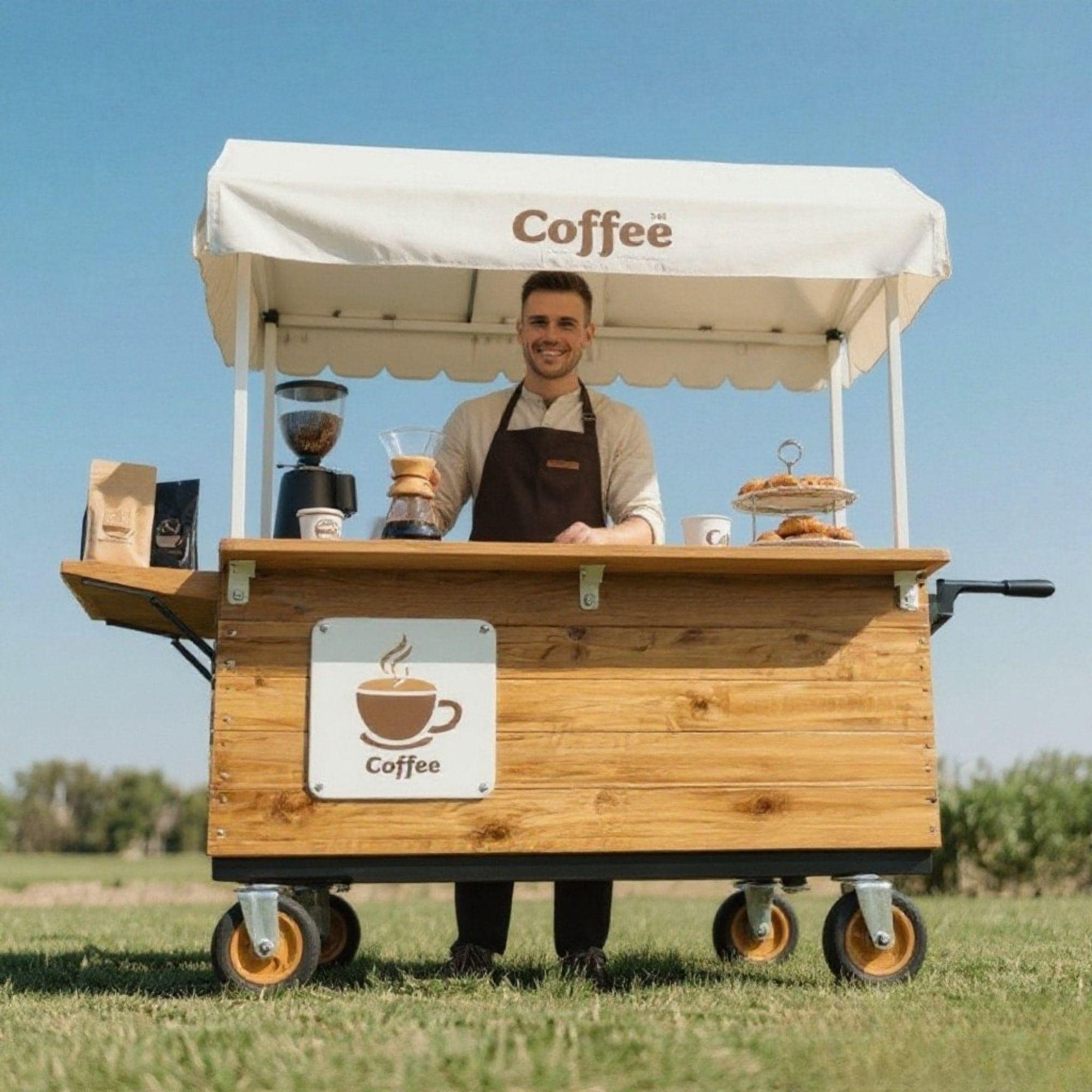 DIY Mobile Bar Cart | Coffee Cart | Custom Food Cart Plan PDF | Wedding Cart | Collapsible Beverage Cart | Vendor Cart | Foldable Bar Cart - view 4