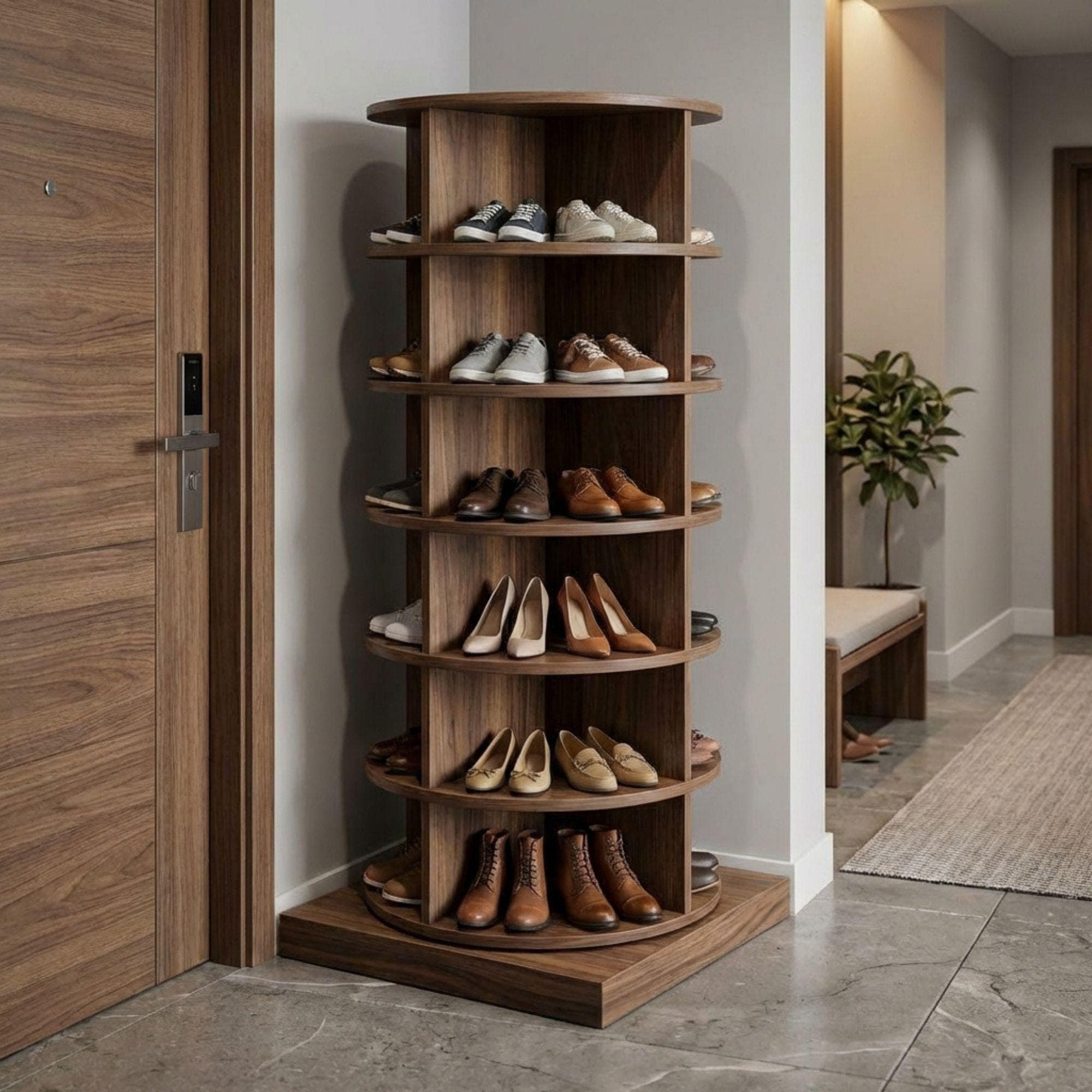 DIY Rotating Shoe Rack Plans | Spinning Woodworking Blueprint (Digital Download) - view 3