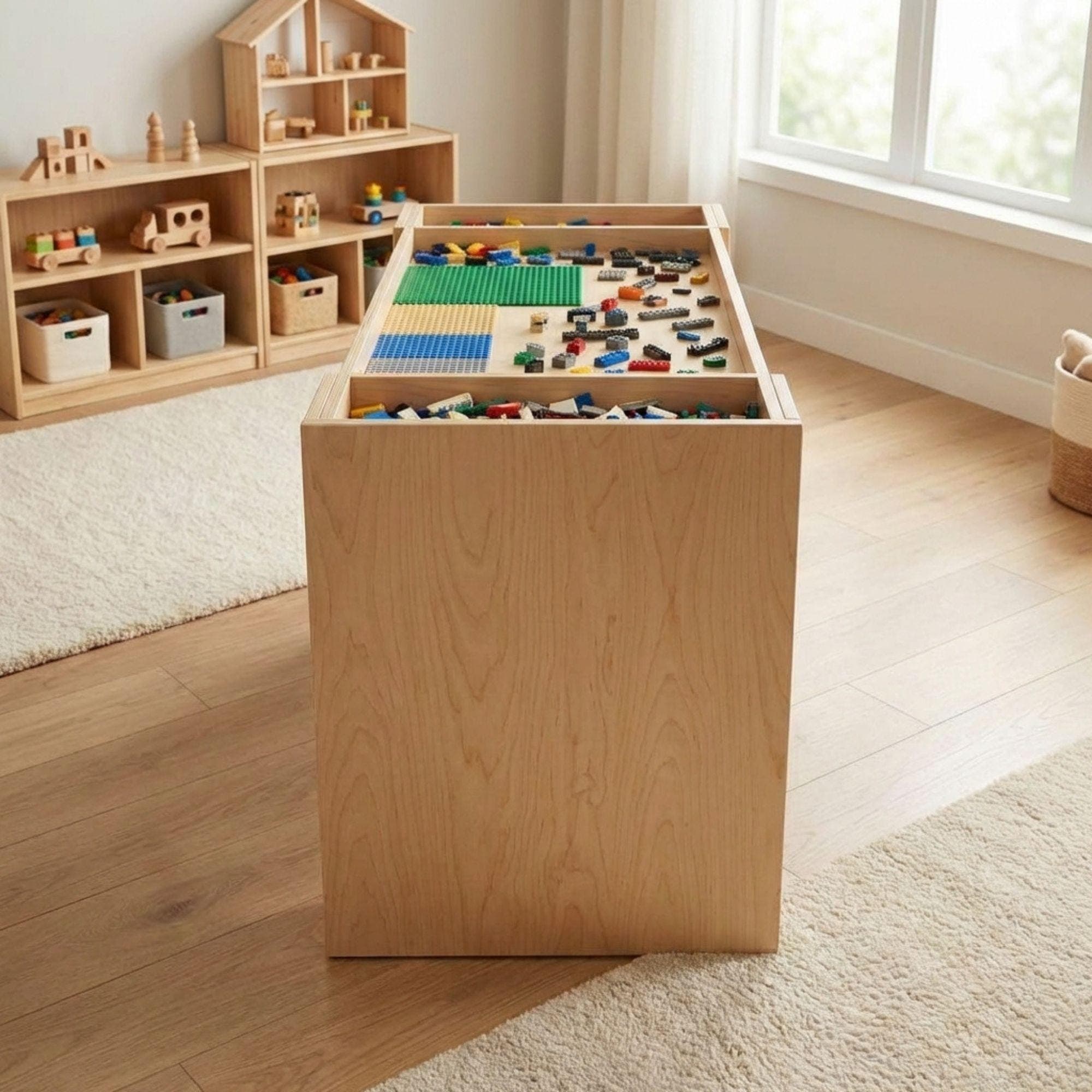 DIY Lego Table Plans | Kids Activity Table Blueprint PDF | Playroom Toy Storage Organizer |Train Table Build - view 6