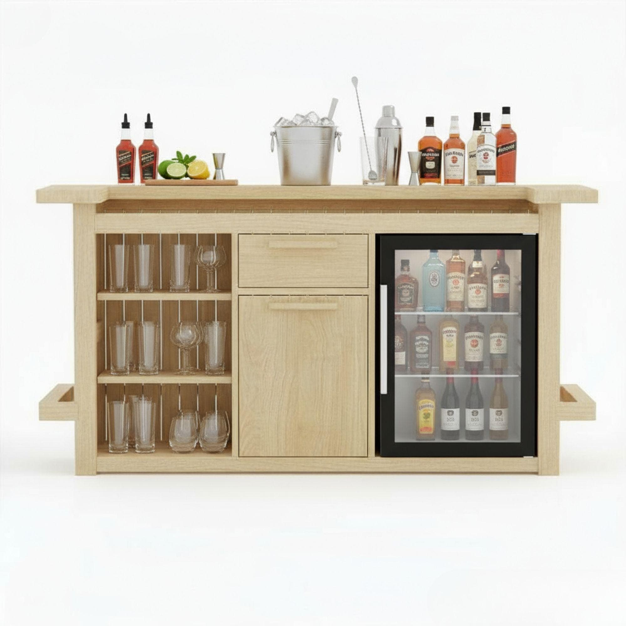 DIY Outdoor Bar Plan: Folding Wooden Patio Bar Blueprint (PDF Digital Download) - view 2