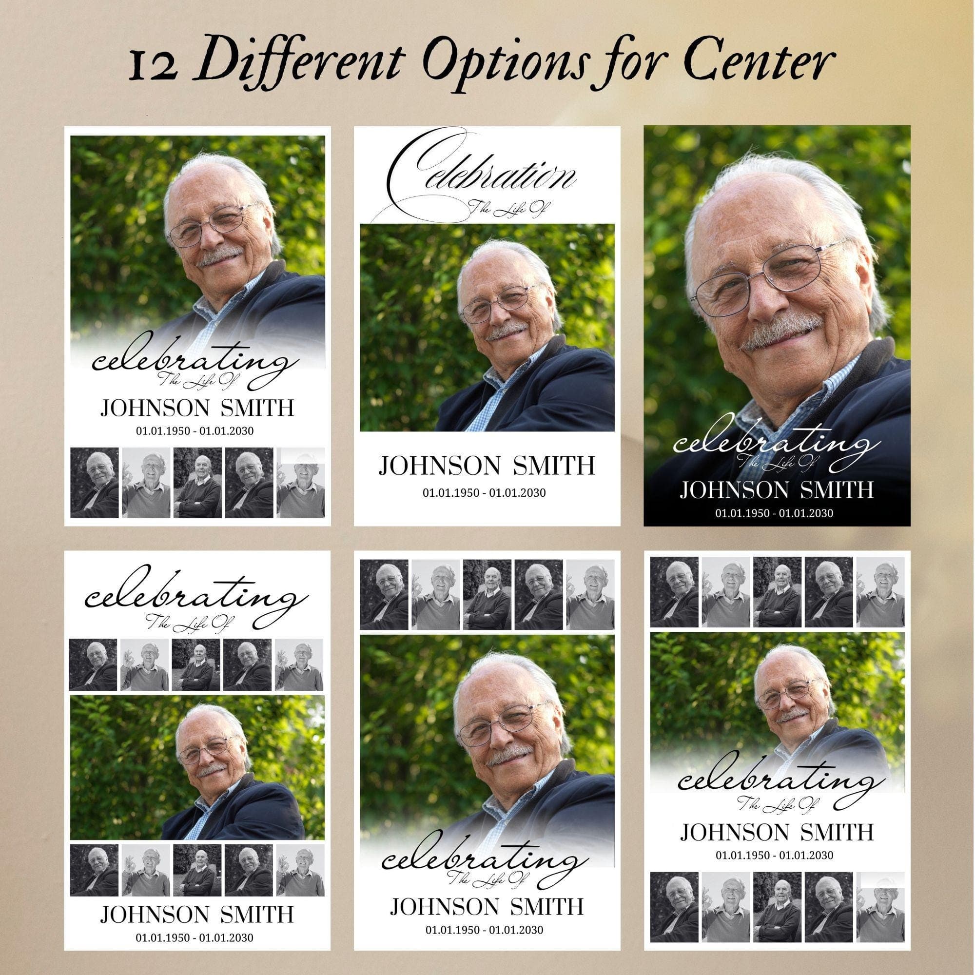 Funeral Photo Collage Sign Set, Memorial Poster (Digital Download) - view 7