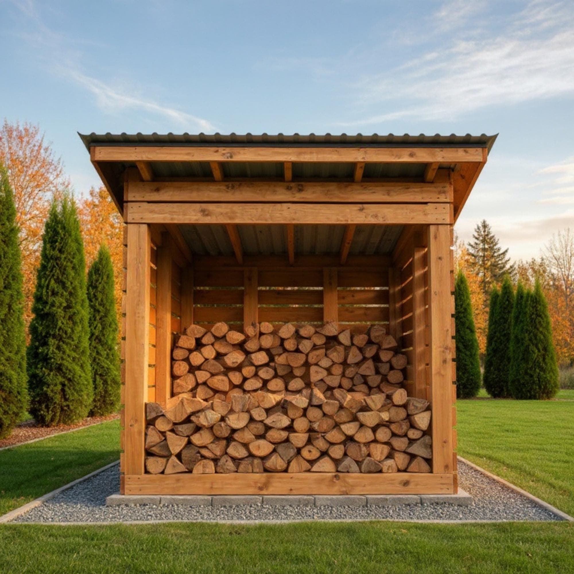 8x10 Firewood Shed Plans: DIY Sloped Roof Woodshed (PDF Download) - view 3