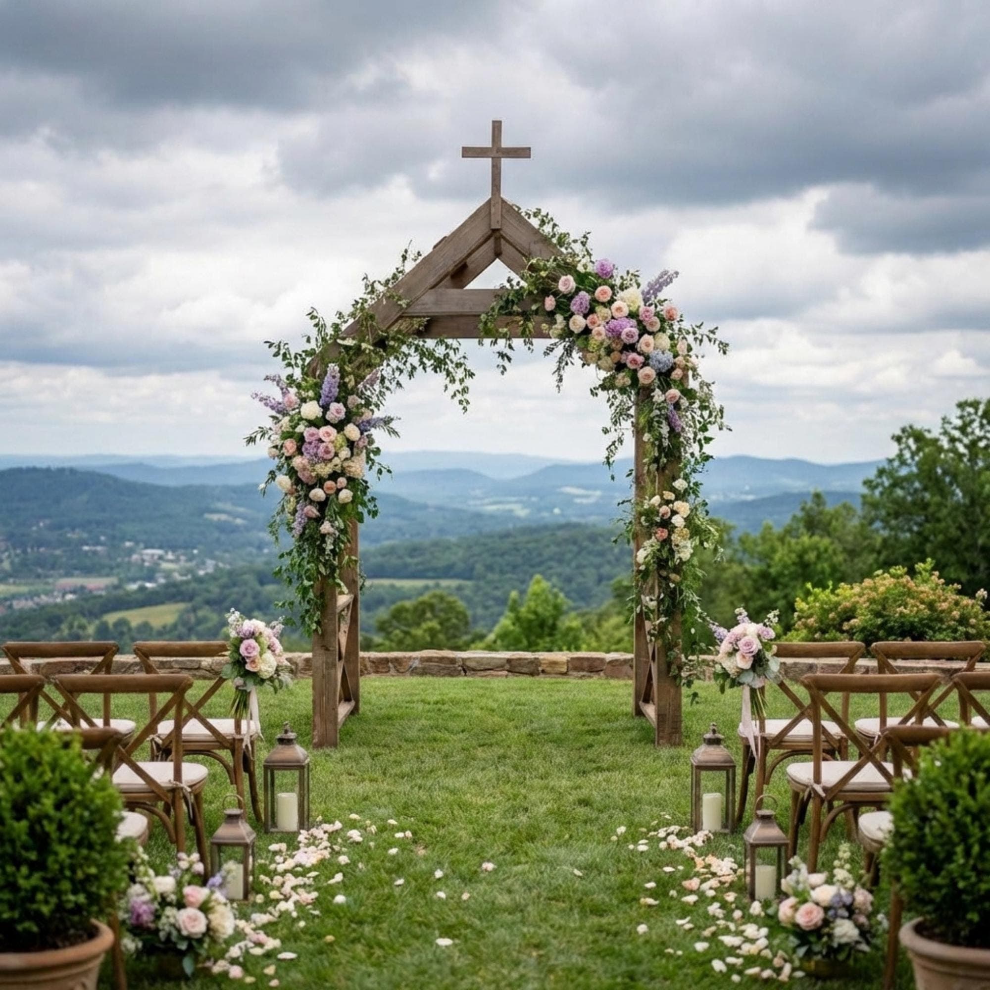DIY Chapel Wedding Arch Plans PDF | Wooden Church Arbor Blueprint | Rustic Outdoor Canopy Build Guide | Large Pavilion Trellis Woodworking - view 3