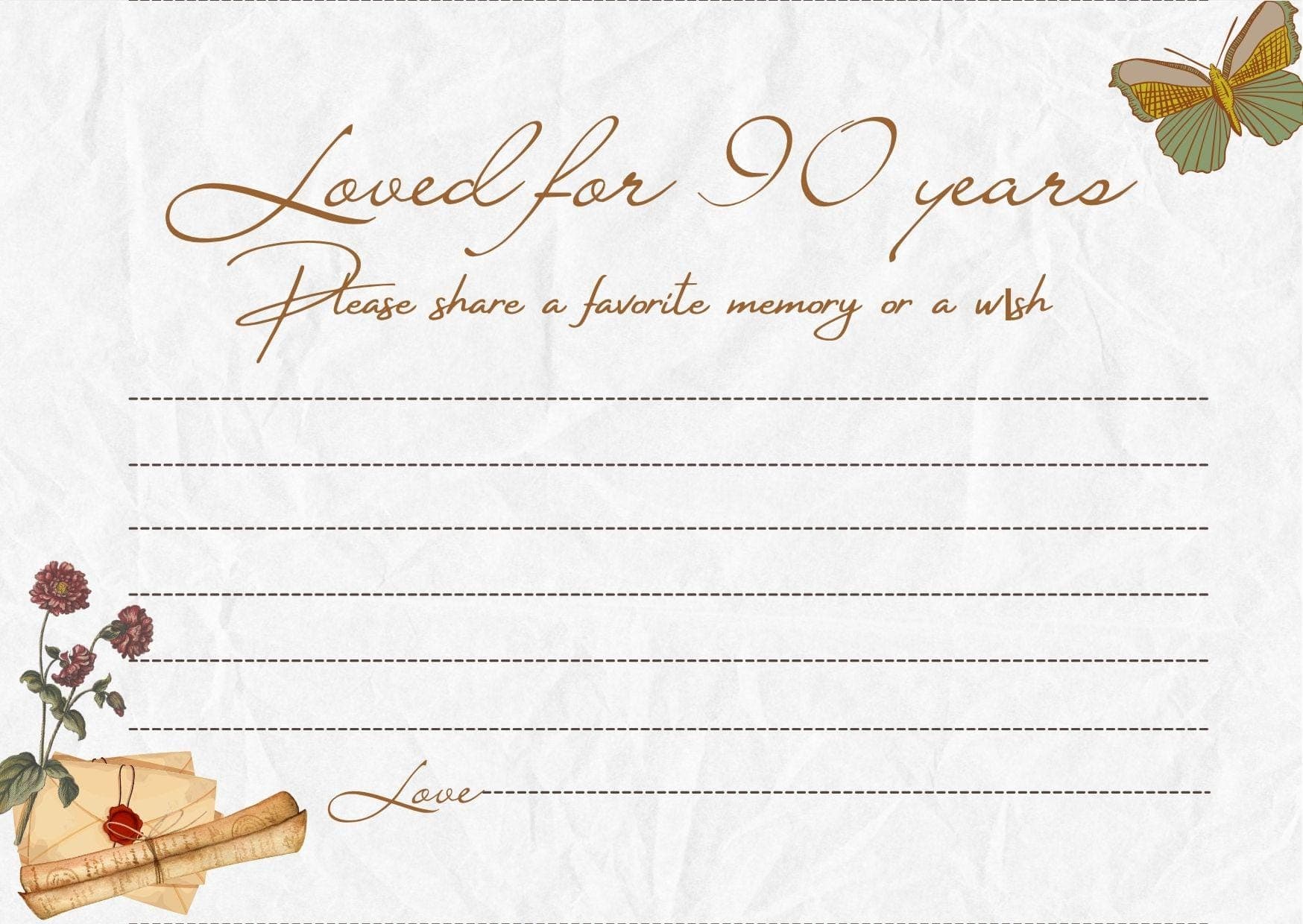 Rustic Birthday Card | Print on Kraft Paper | Instant Download | Share a Memory & Wish Sign - view 10