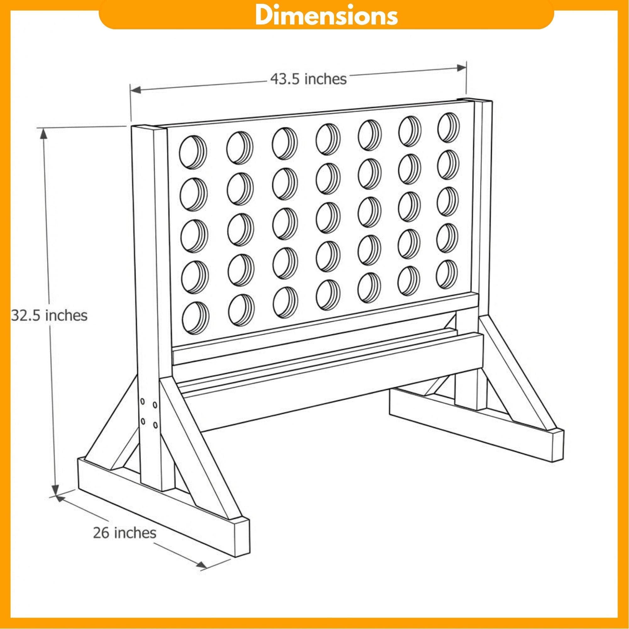DIY Giant Connect 4 Outdoor Game Plans PDF | Backyard Yard Game Blueprint | Life Size Wooden 4-in-a-Row Strategy Game - view 2