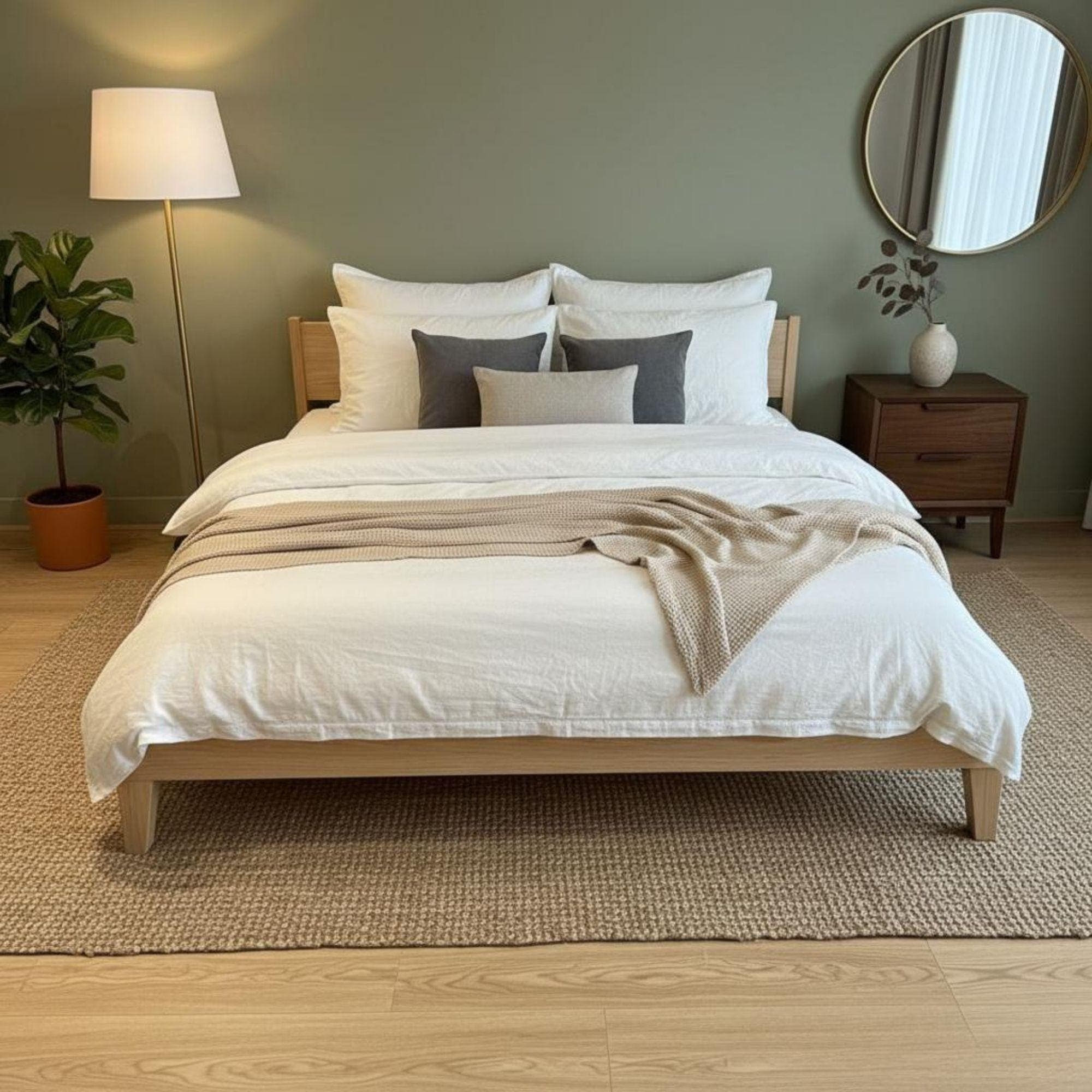 DIY Floating Bed Frame Plans | Rustic Wood, King Size (PDF Furniture) - view 5