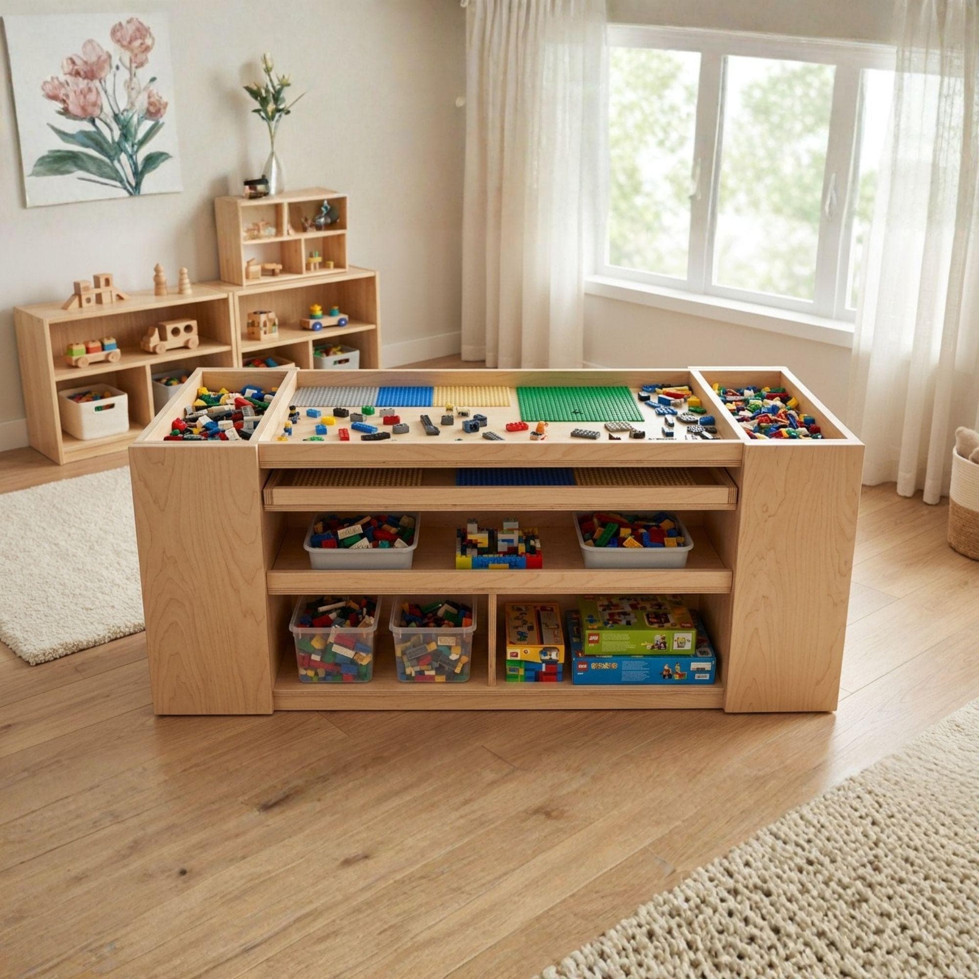 DIY Lego Table Plans | Kids Activity Table Blueprint PDF | Playroom Toy Storage Organizer |Train Table Build - view 5