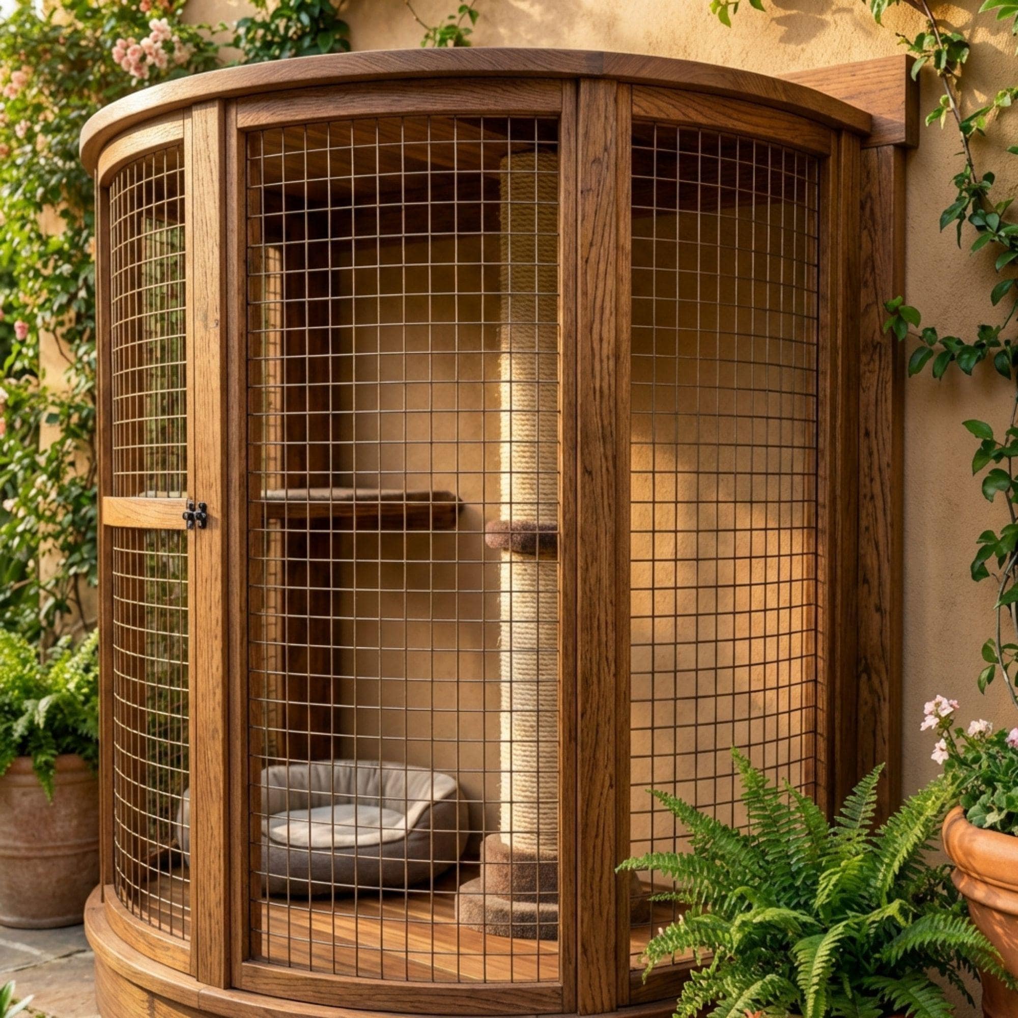 DIY Catio Plans | Curved Cat House Enclosure Build Guide | Small Outdoor Cat Cage PDF - view 6