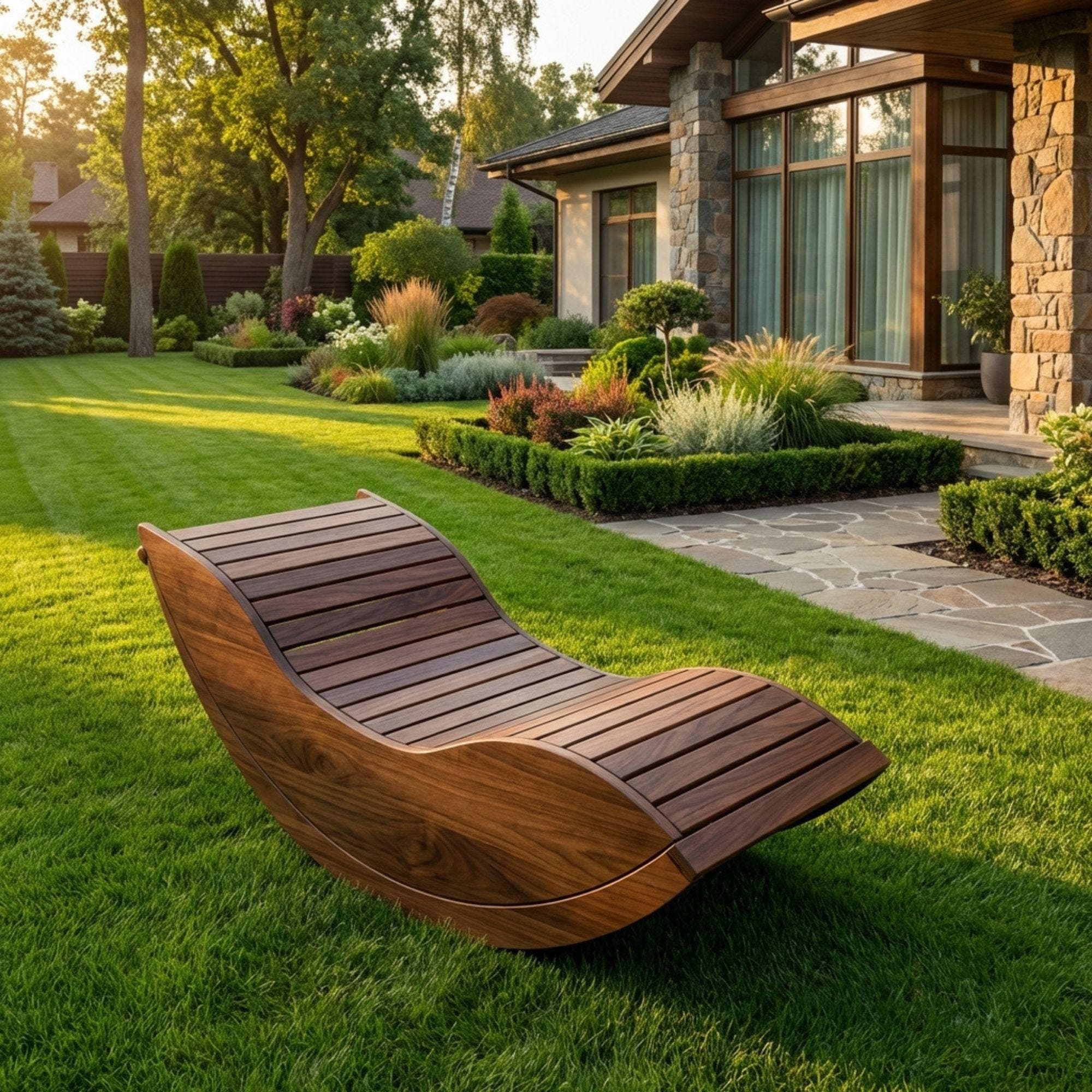 DIY Floor Rocking Chair Plans | Arc Rocking Lounger Blueprint | Oval Rocker Chair PDF - view 4