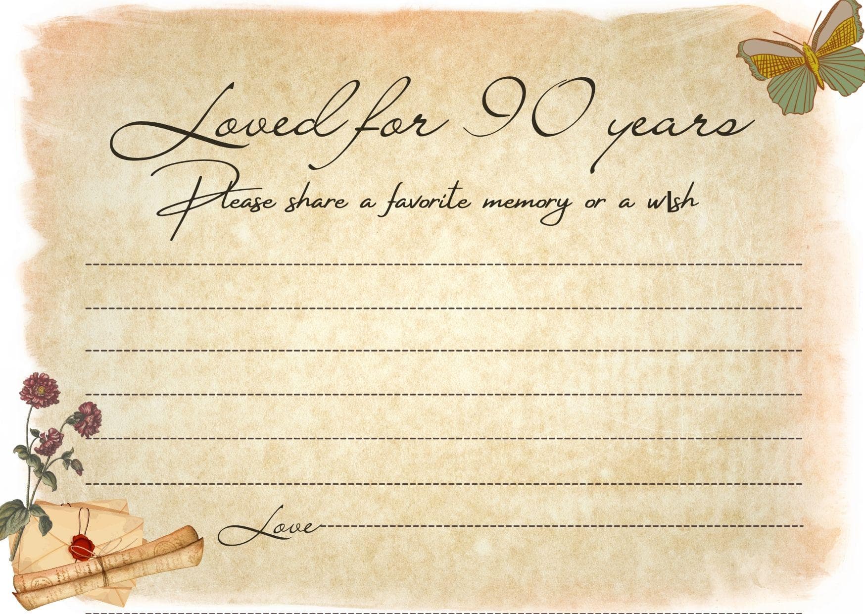 Rustic Birthday Card | Print on Kraft Paper | Instant Download | Share a Memory & Wish Sign - view 7