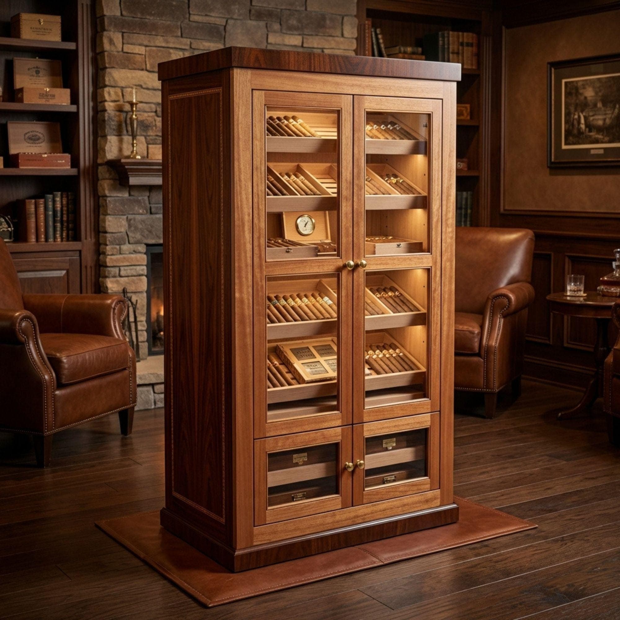 DIY Humidor Cabinet Plan | Large Cigar Display Case PDF | Woodworking Blueprint