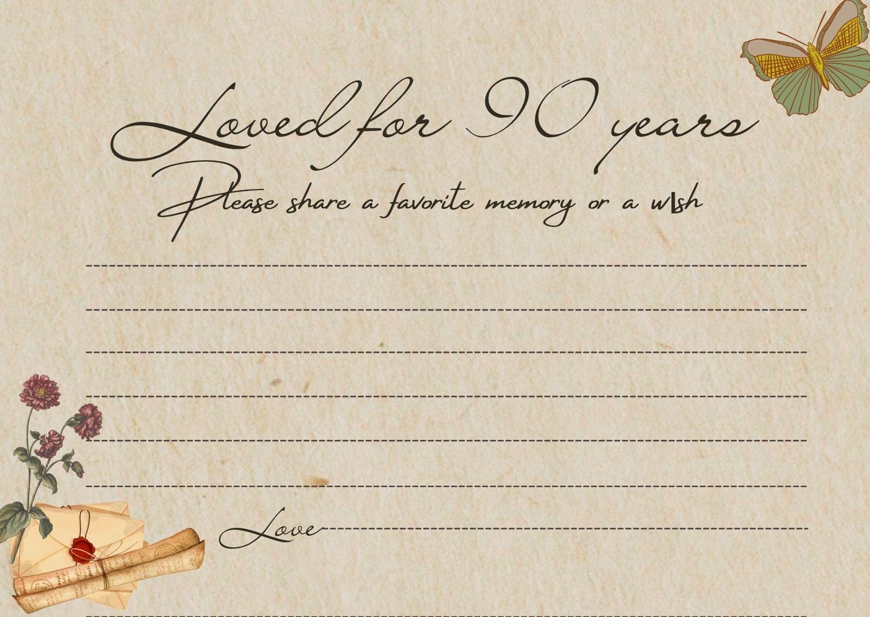 Rustic Birthday Card | Print on Kraft Paper | Instant Download | Share a Memory & Wish Sign - view 8
